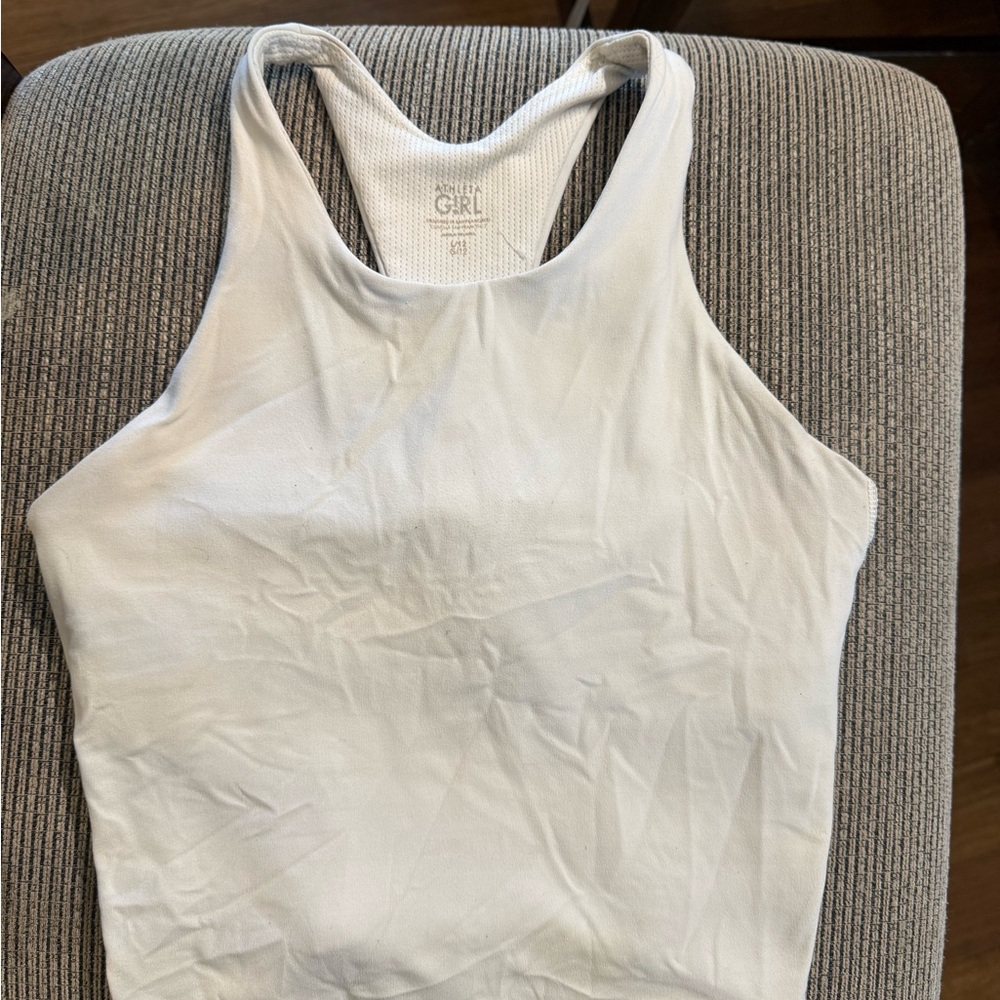 Athleta White Racerback Tank Top